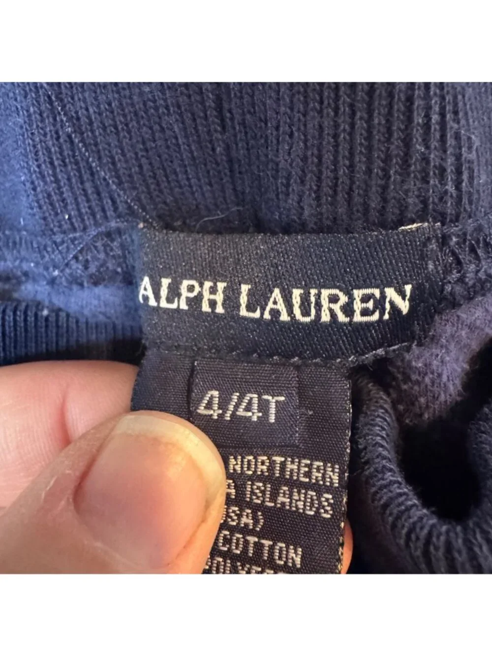 Ralph Lauren Terry Pants Girls Navy Blue Wide Leg Drawstring Casual Size 4T
